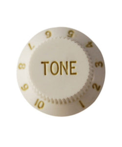 CPK Botón para Tono de Guitarra Eléctrica KB-1T, Plástico Blanco
