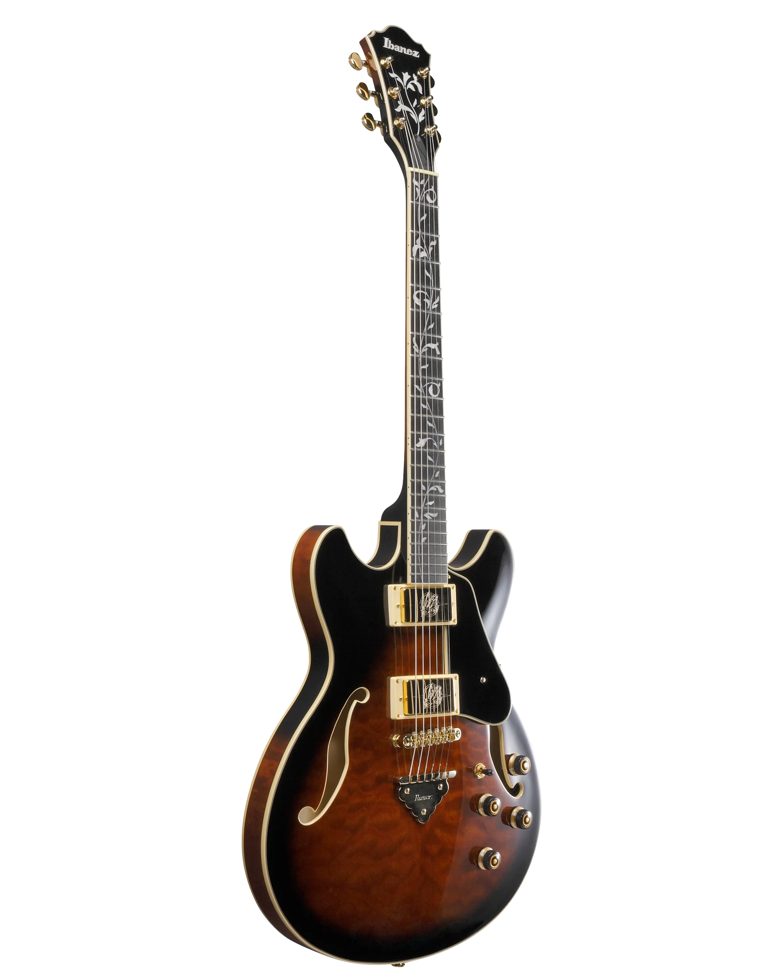 Guitarra Eléctrica Ibanez Artcore Expressionist AS93QMSP-DBS Café Sombreado Negro