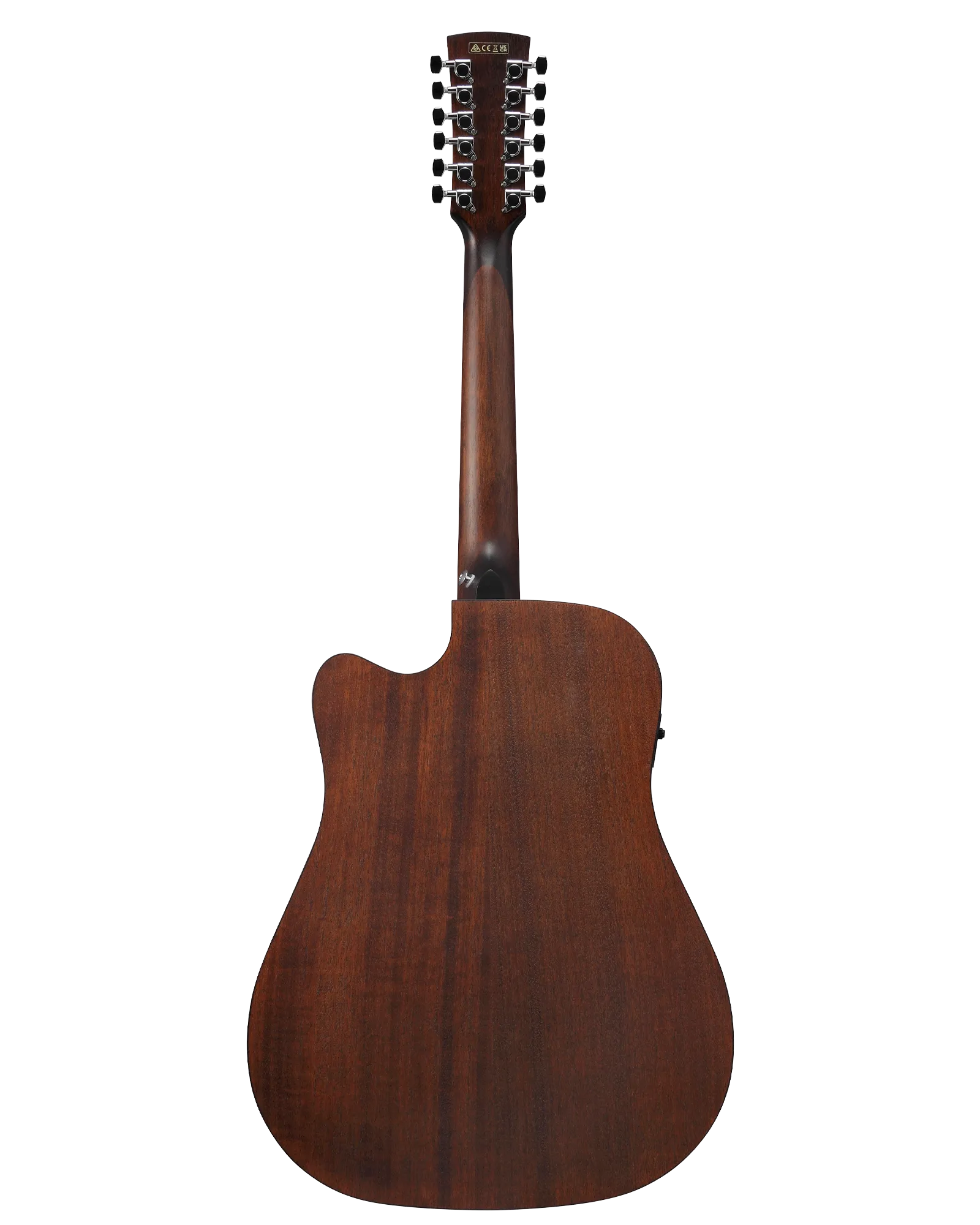 (Detalle en el tacon) Guitarra Electroacústica Ibanez Artwood AW5412CE-OPN de 12 Cuerdas