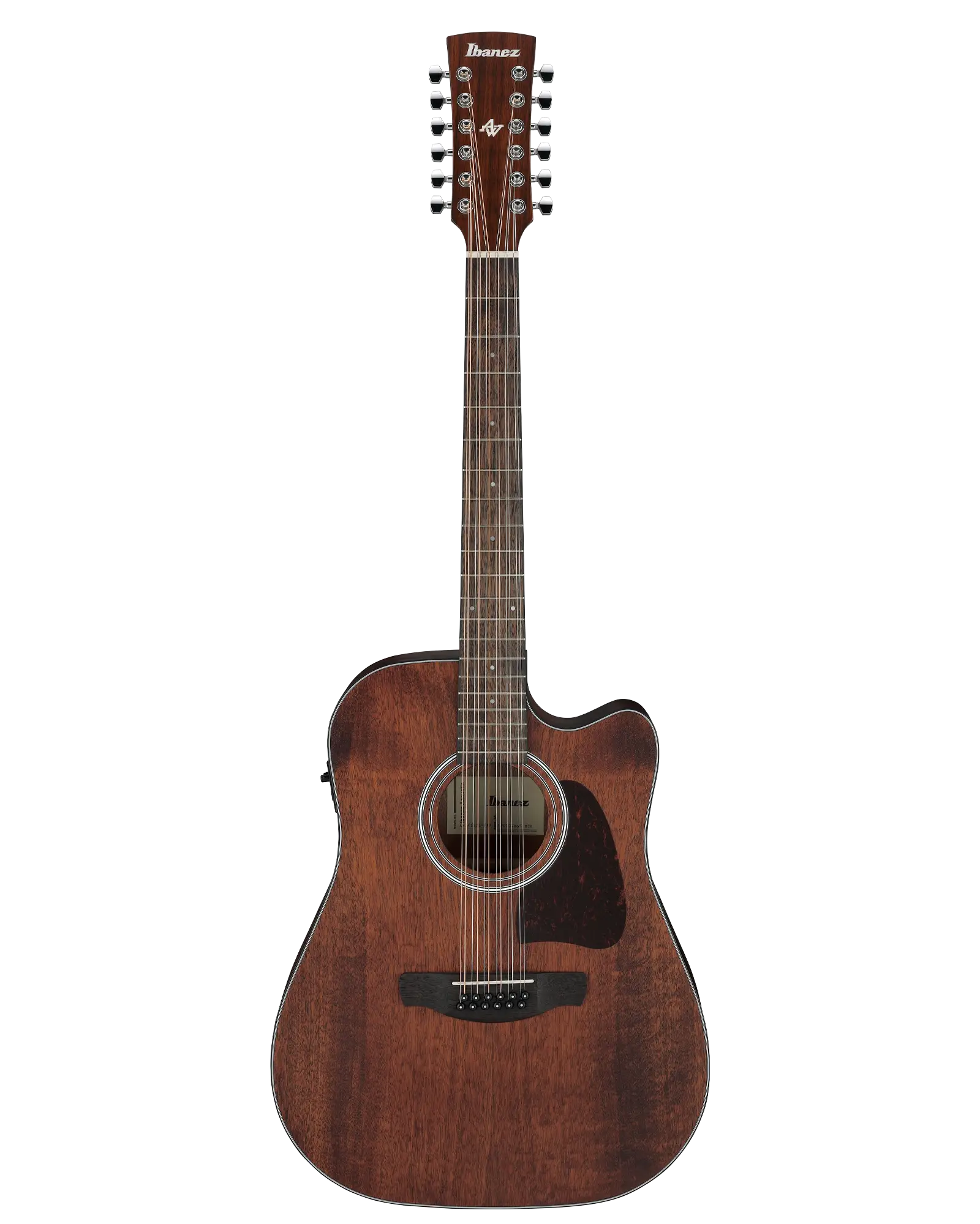 (Detalle en el tacon) Guitarra Electroacústica Ibanez Artwood AW5412CE-OPN de 12 Cuerdas