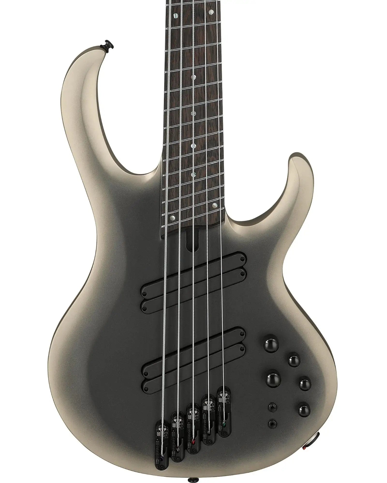 Bajo Eléctrico Ibanez BTB Bass Workshop BTB605MS-SOM Negro/Sombreado Plateado Mate con Estuche de 5 Cuerdas