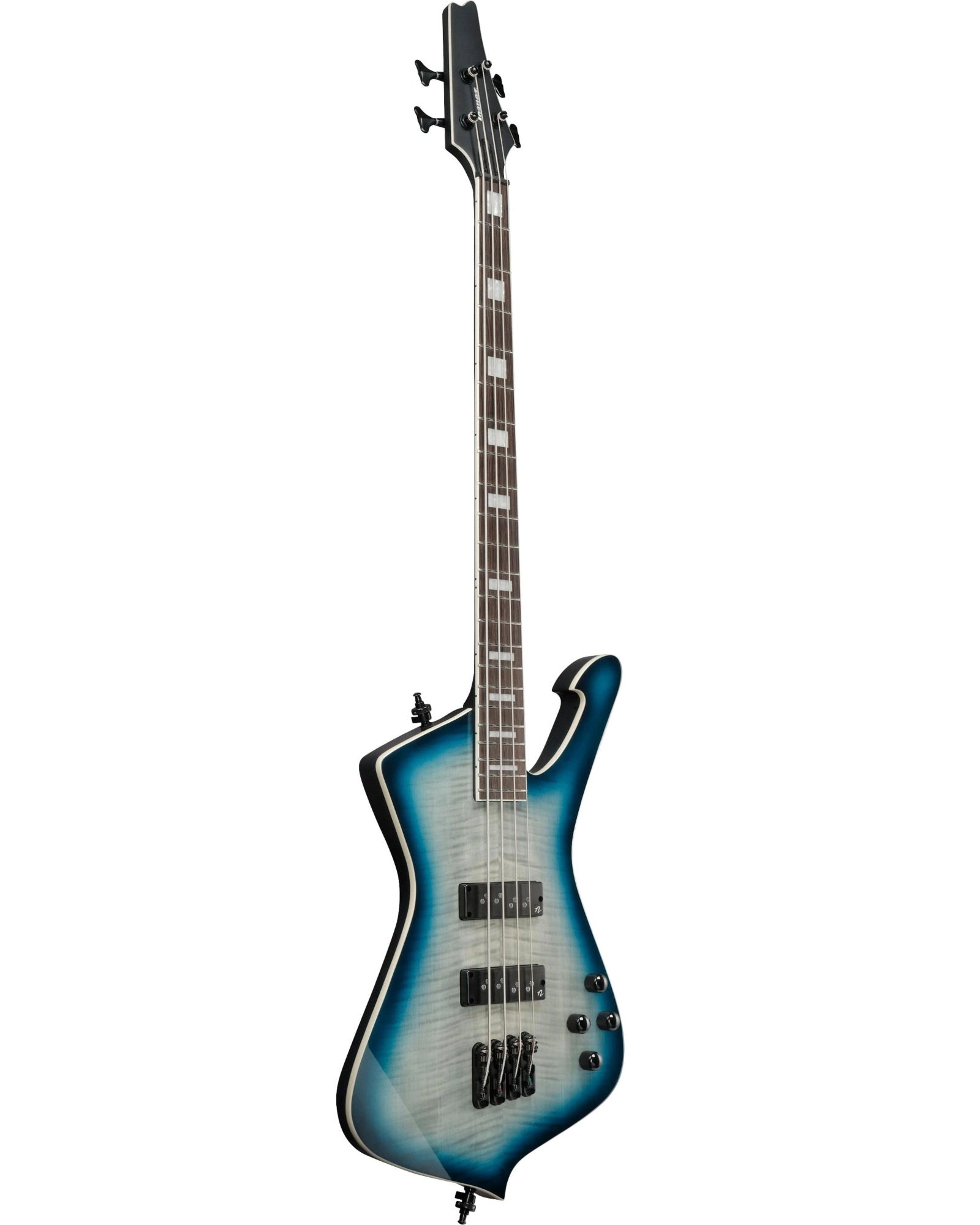 Bajo Eléctrico Ibanez Iceman ICB720FM-CBS Entintado Blanco/Sombreado Azul Negro con Funda