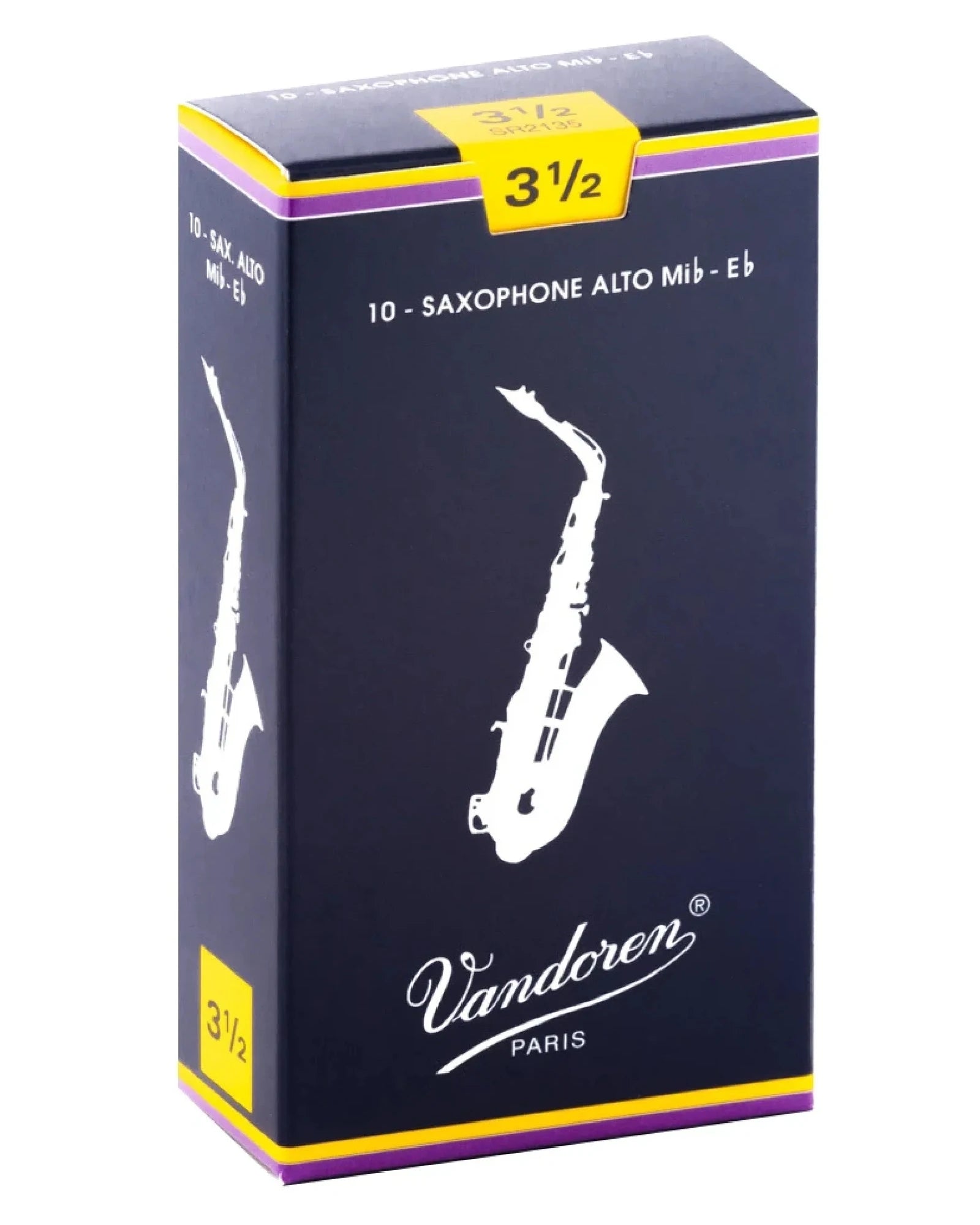 Caña Vandoren Tradicional SR2135(10) para Saxofón Alto 3 1/2 Caja de 10 PIezas