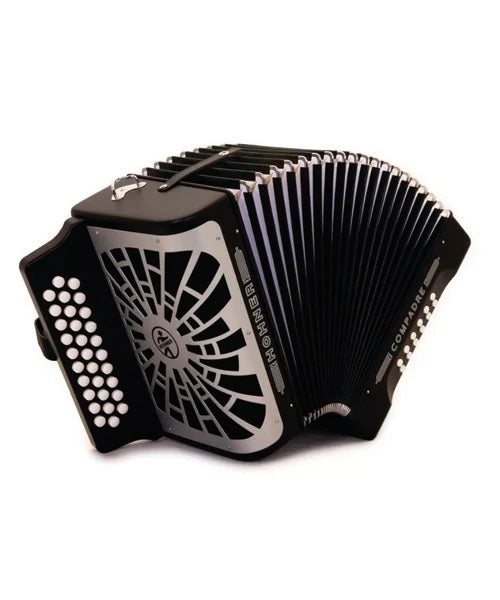 Hohner Acordeón Diatónico Fa-Sib-Mib Negro Con Funda A48421 Compadre