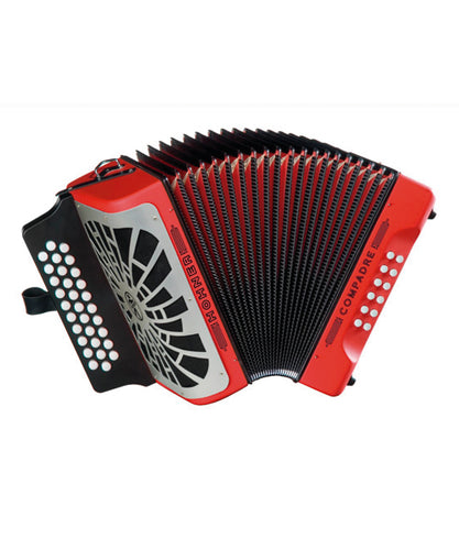 Hohner Acordeón Diatónico La-Re-Sol Rojo Con Funda A48041 Compadre