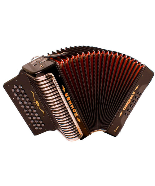 Acordeón Diatónico Hohner A5442  Corona II Xtreme   Fa-Sib-Mib - Negro con Funda