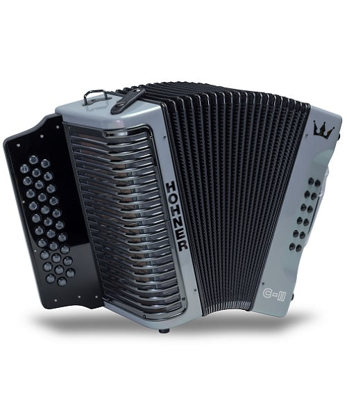 Hohner Acordeón Diatónico Fa-Sib-Mib Plata/Tornasol con Funda A5018, 