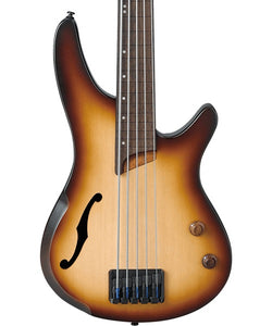 “Exclusiva en Veerkamp Online” Ibanez Bajo Eléctrico 5 Cuerdas Natural/Sombreado Café Mate SRH505F-NNF Fretless, Serie SR Bass Workshop