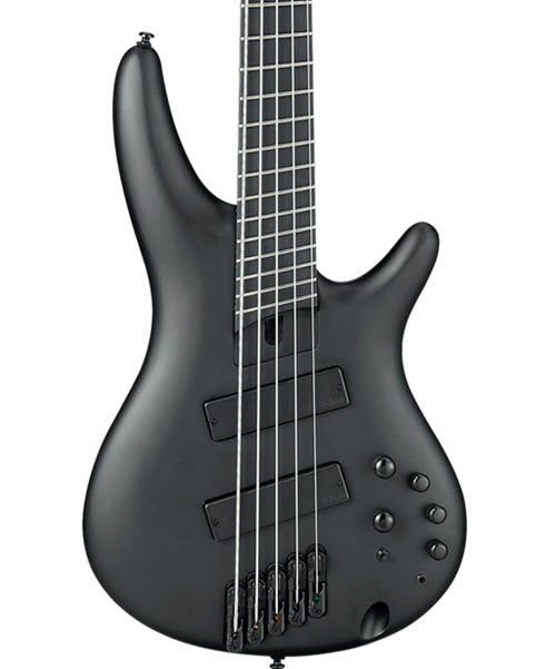 Exclusiva en Veerkamp Online Ibanez Bajo Eléctrico 5 Cuerdas SRMS625EX-BKF Negro Mate Multi Escala, Serie SR Iron Label