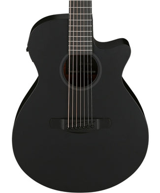 Ibanez Guitarra Electroacústica 7 Cuerdas Picea Negro Mate AEG721-BOT, Serie AEG