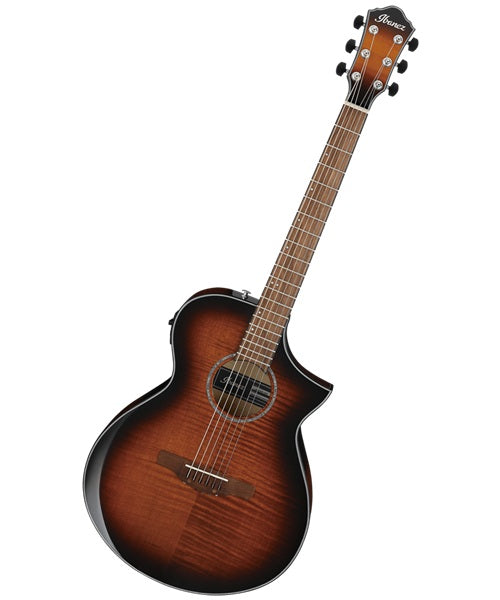 Ibanez Guitarra Electroacústica Picea Ámbar/Sombreado Negro AEWC400-AMS, Serie AEWC