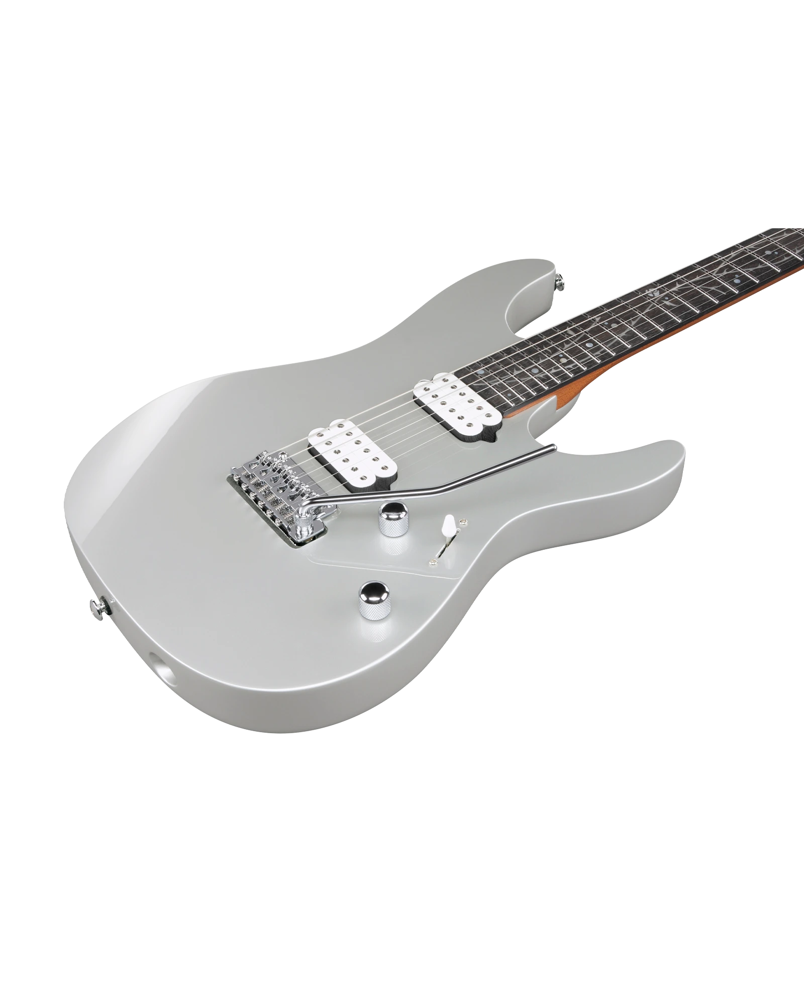 Guitarra Eléctrica Ibanez Signature Tim Henson TOD10 Plata Brillante con Funda