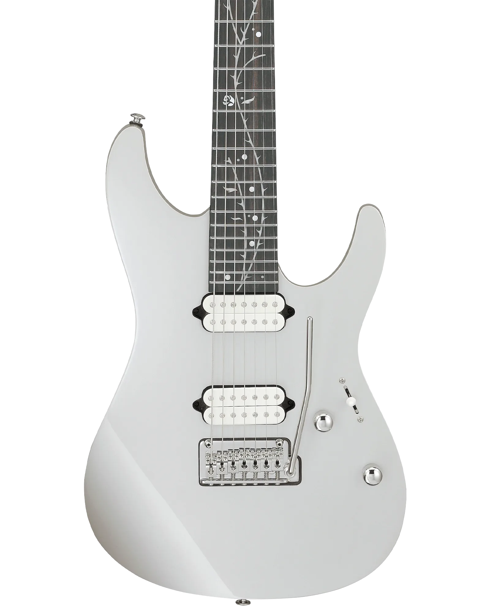Guitarra Eléctrica Ibanez Signature Tim Henson TOD70 Plata Brillante con Funda de 7 Cuerdas