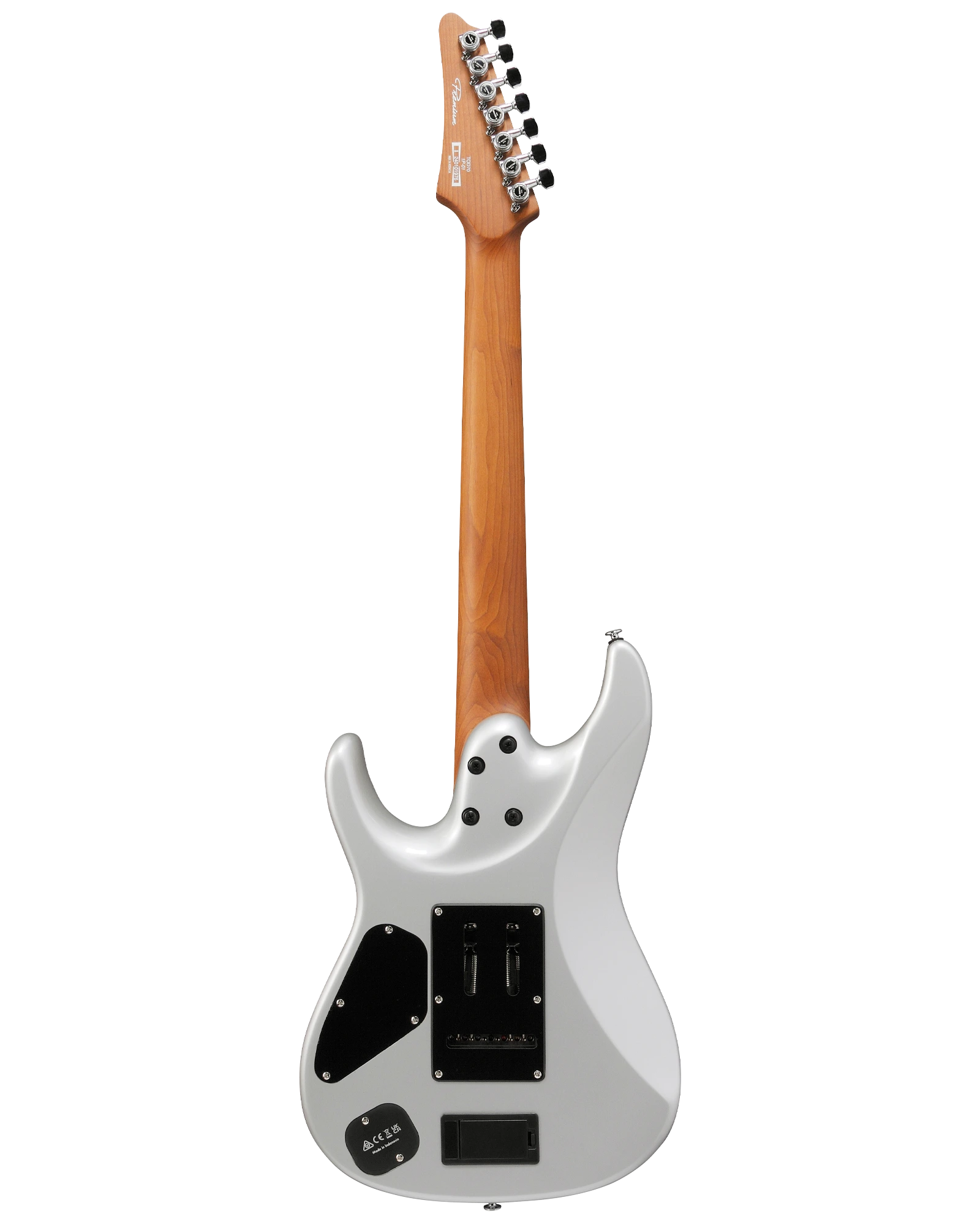 Guitarra Eléctrica Ibanez Signature Tim Henson TOD70 Plata Brillante con Funda de 7 Cuerdas