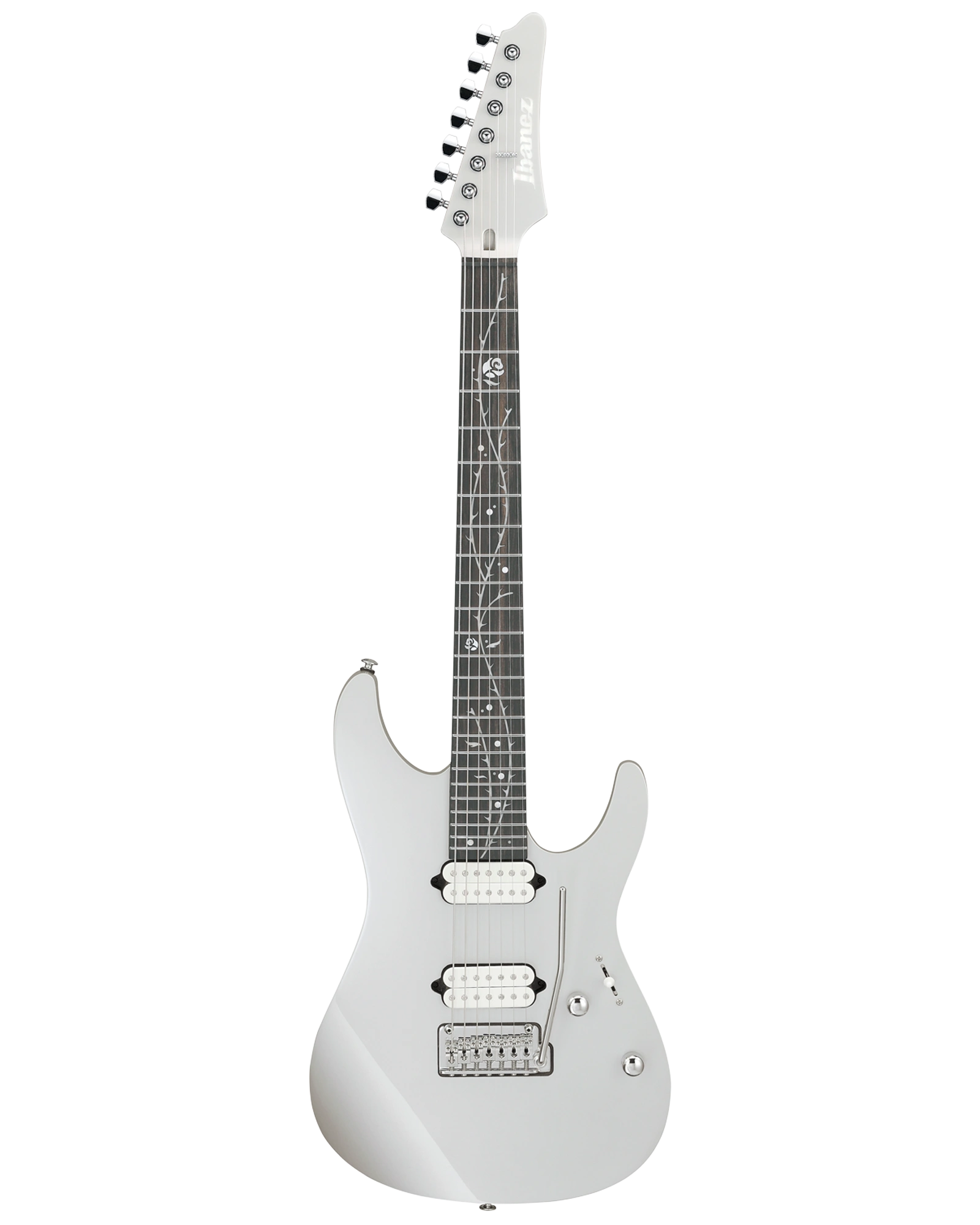 Guitarra Eléctrica Ibanez Signature Tim Henson TOD70 Plata Brillante con Funda de 7 Cuerdas