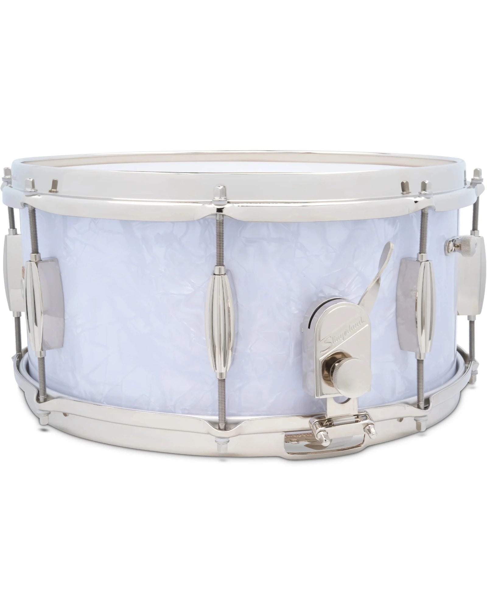 Tarola Slingerland SLFP6514SSK016 Radio King 6.5"x14" Blanco Aperlado, Caoba