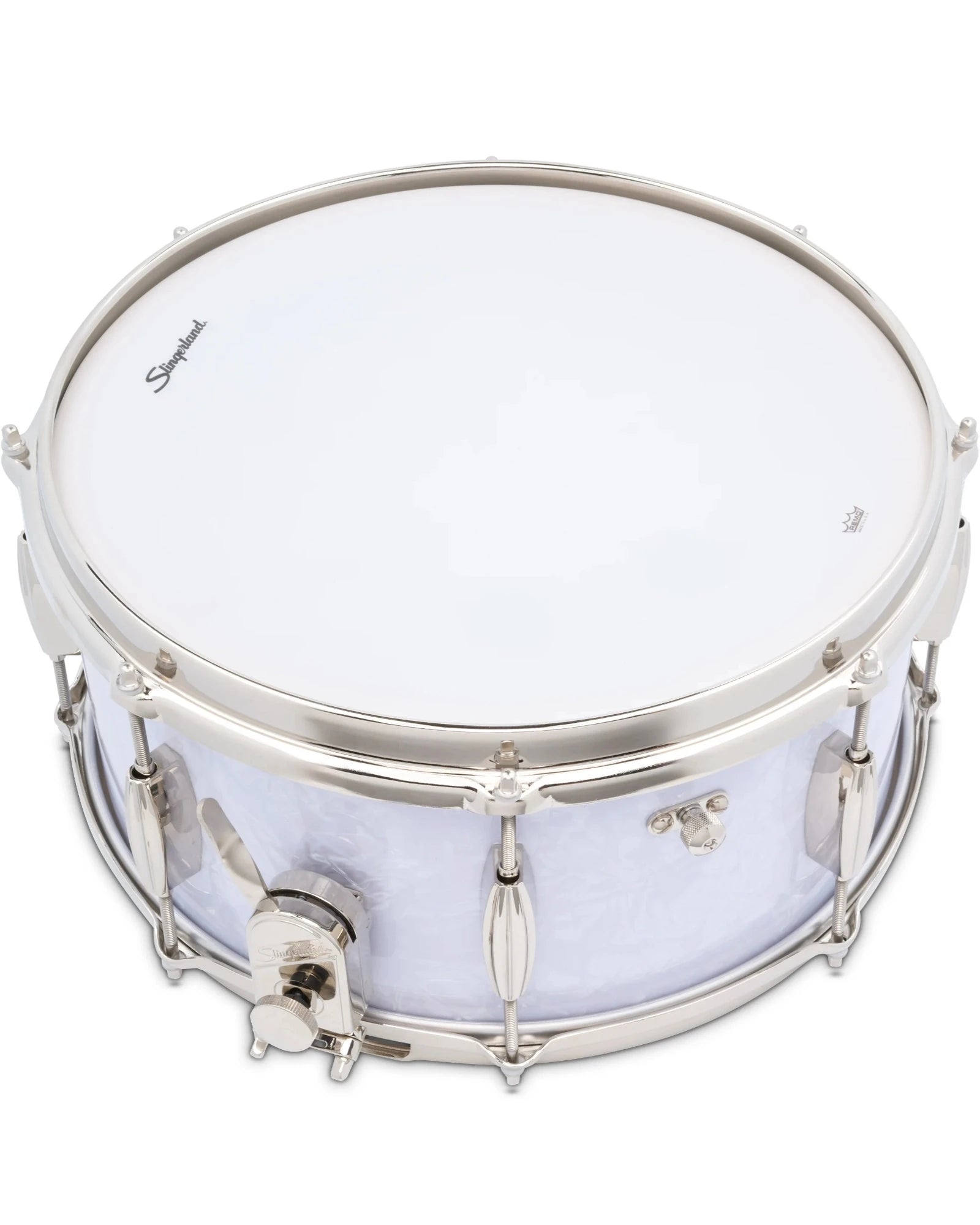 Tarola Slingerland SLFP6514SSK016 Radio King 6.5"x14" Blanco Aperlado, Caoba