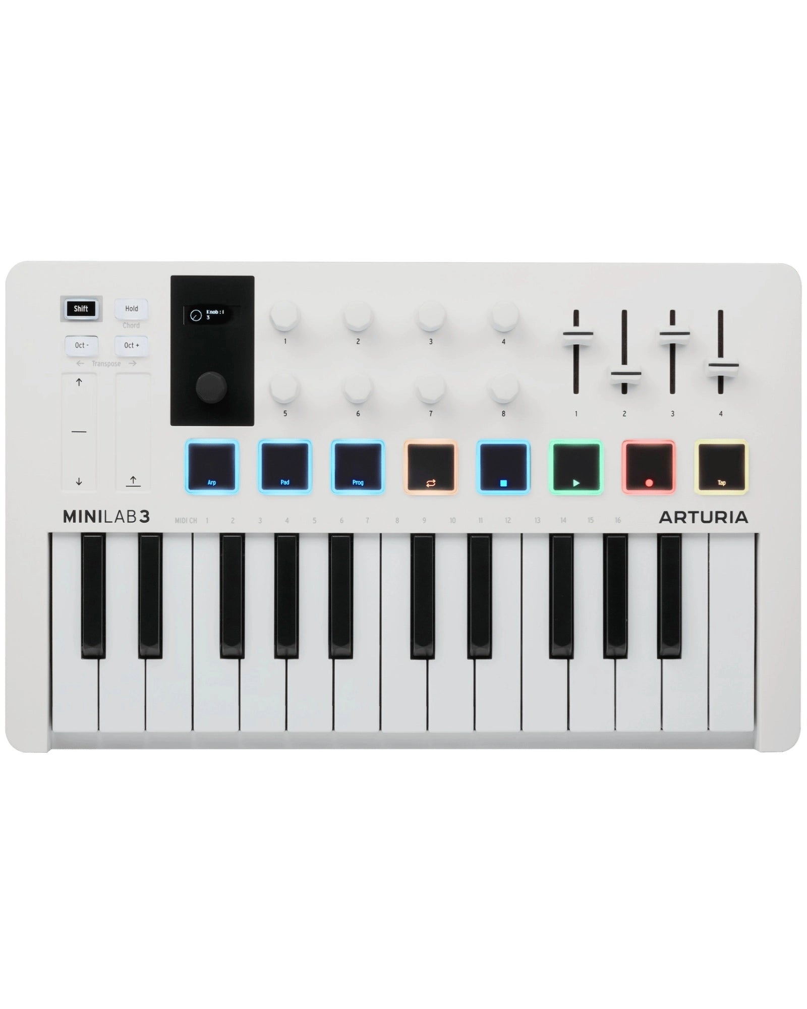 Teclado Controlador Arturia MiniLab 3 Blanco