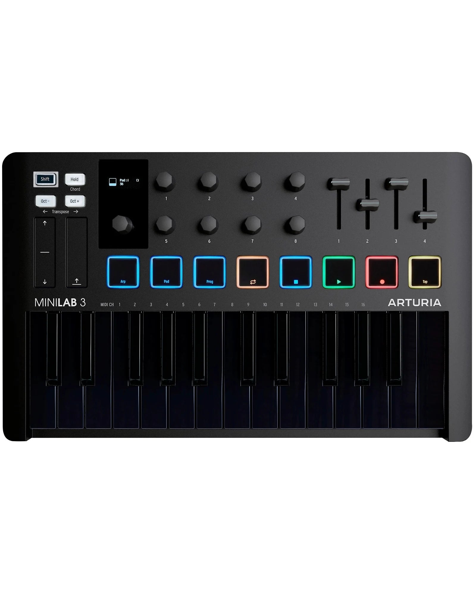 Teclado Controlador Arturia MiniLab 3 Negro