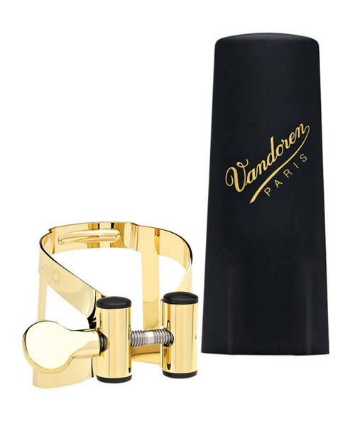 Abrazadera y Tapaboquilla Vandoren  M/O LC58DP para Saxofón Tenor-Dorada