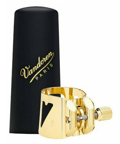 Abrazadera y Tapaboquilla Vandoren Optimum LC07P para Saxofón Alto-Dorada