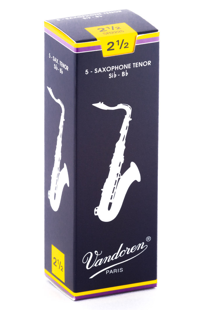 Caña Vandoren Tradicional para Saxofón Tenor 2 1/2 - Caja de 5 piezas