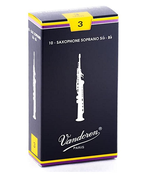 Caña Vandoren Tradicional SR203(10) para Saxofón Soprano 3-Caja de 10 Piezas