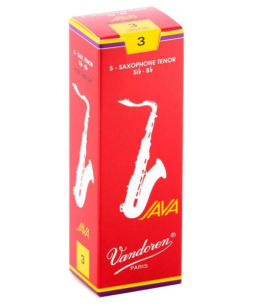Vandoren Caña "Java Filed" para Saxofón Tenor 3, Red, SR273R(5), Caja con 5 Piezas