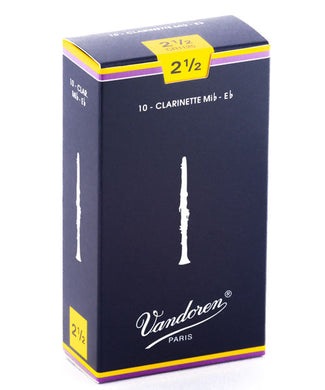 Vandoren Cañas Tradicionales Para Clarinete Mi Bemol 2 1/2, CR1125(10), Caja Con 10 Pzas