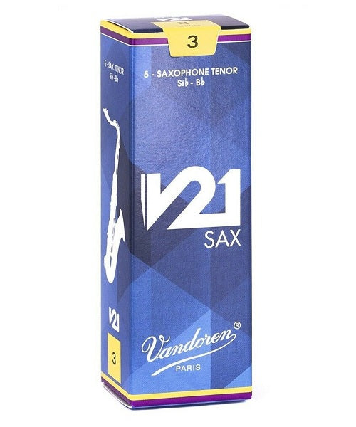 Caña Vandoren "V21" SR823(5) para Saxofón Tenor 3-Caja de 5 Piezas