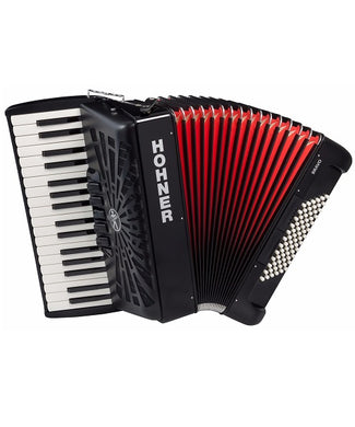 Hohner Acordeón Cromático Negro Con Funda A16622 BRAVO III 72