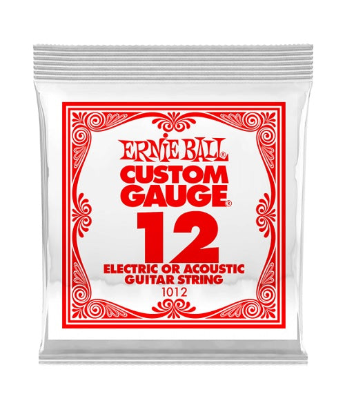 Ernie Ball Cuerda "Custom Gauge" 1012(6) para Guitarra Acústica/Eléctrica, Calibre 0.012, Acero