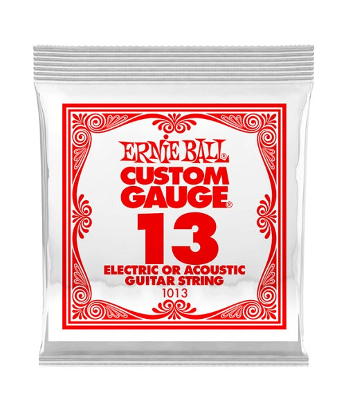 Ernie Ball Cuerda "Custom Gauge" 1013(6) para Guitarra Acústica/Eléctrica, Calibre 0.013, Acero
