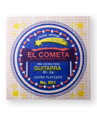 El Cometa Cuerda 501(12) para Guitarra Acústica, 2da, Acero con Borla
