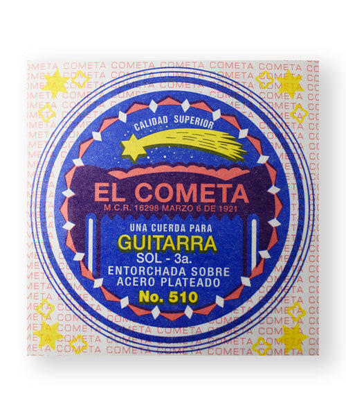 El Cometa Cuerda 510(12) para Guitarra Acústica, 3ra, Acero con Borla