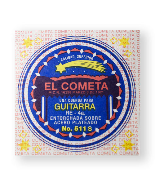 El Cometa Cuerda 511S(12) para Guitarra Acústica, 4a, Cobre Sin Borla