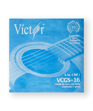 Víctor Cuerda 16(10) para Guitarra Acústica, 6a, Cobre con Borla