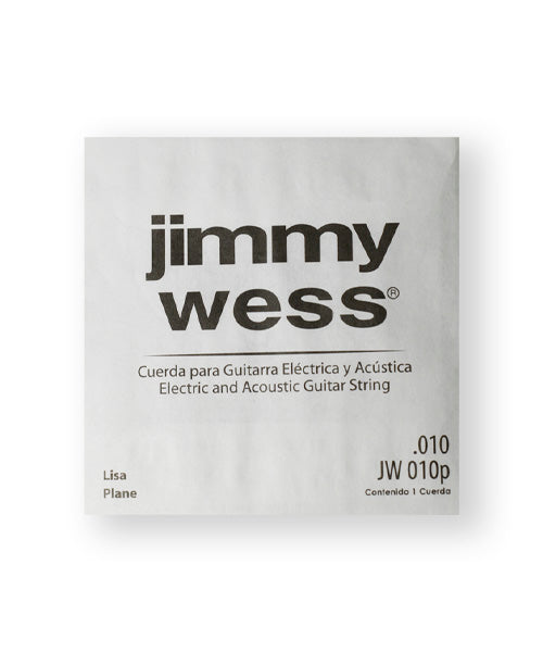 Jimmy Wess Cuerda JW-010P(12) para Guitarra Acústica y Eléctrica, 1A, Calibre 0.010, Acero (12 pzas)