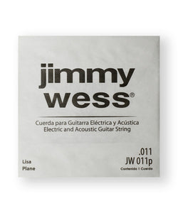 Jimmy Wess Cuerda JW-011P(12) para Guitarra Acústica y Eléctrica, 2A, Calibre 0.011, Acero (12 pzas)