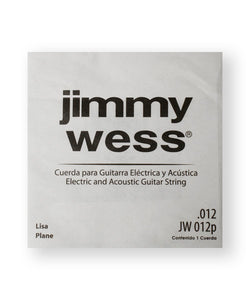 Jimmy Wess Cuerda JW-012P(12) para Guitarra Acústica y Eléctrica, 2A, Calibre 0.012, Acero (12 pzas)