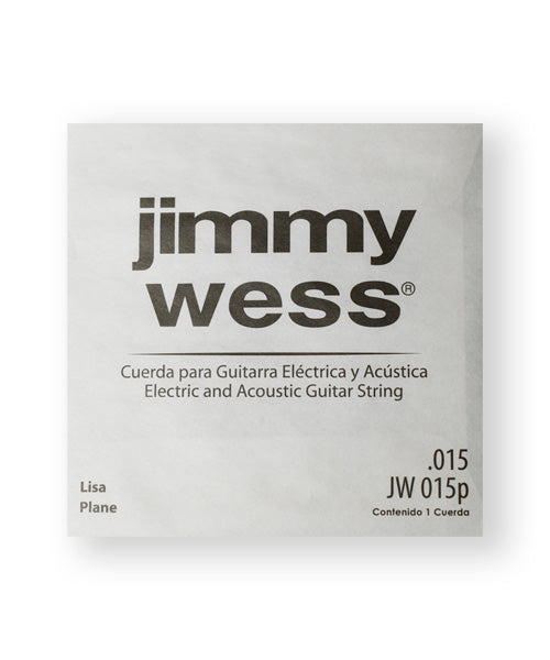 Jimmy Wess Cuerda JW-015P(12) para Guitarra Acústica y Eléctrica, 2A, Calibre 0.015, Acero (12 pzas)