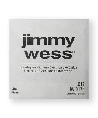Jimmy Wess Cuerda JW-017P(12) para Guitarra Acústica y Eléctrica, 2A, Calibre 0.017, Acero (12 pzas)