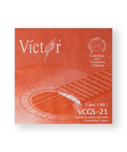 Víctor Cuerda 21(10) para Guitarra Clásica, 1A, Nylon Negro con Borla