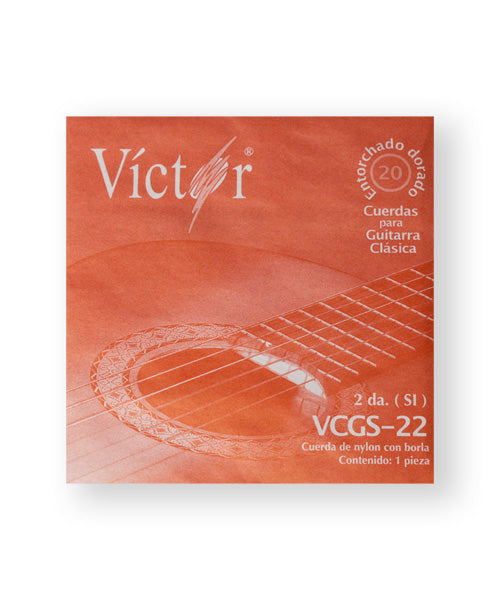 Víctor Cuerda 22(10) para Guitarra Clásica, 2A, Nylon Negro con Borla
