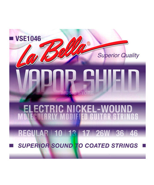 La Bella Encordadura Para Guitarra Eléctrica Regular Niquel 0.010-0.046 VSE1046 Vapor Shield