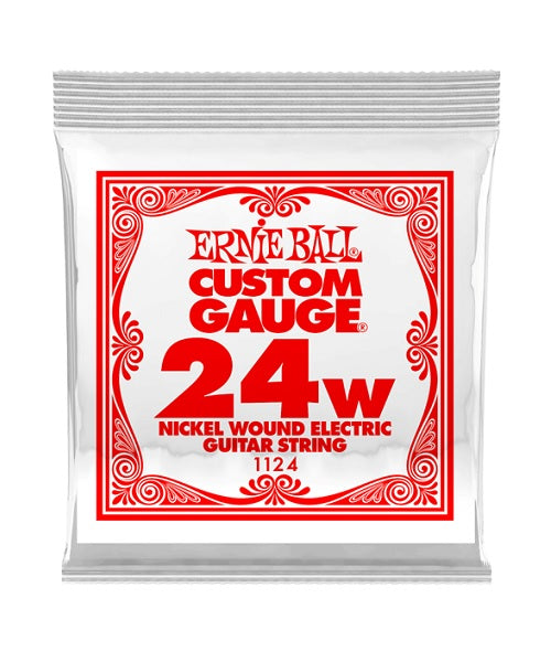 Ernie Ball Cuerda "Custom Gauge" 1124(6) para Guitarra Eléctrica, Calibre 0.024, Nickel