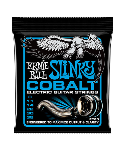 Ernie Ball Encordadura "Extra Slinky Cobalt" 2725, Guitarra Eléctrica 8-38