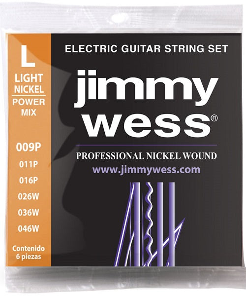 Jimmy Wess Encordadura para Guitarra Eléctrica JWGE-1009NH Power Mix Light Nickel
