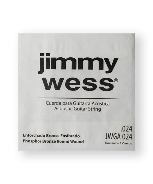 Jimmy Wess Cuerda WB24(6) para Guitarra Acústica, Calibre 0.024, Bronce Fosforado (6 pzas)