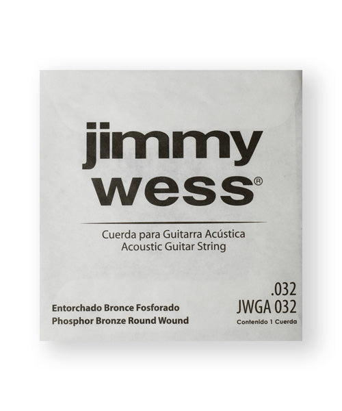 Jimmy Wess Cuerda WB32(6) para Guitarra Acústica, Calibre 0.032, Bronce Fosforado (6 pzas)